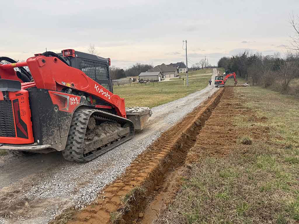 Trenching for Utilities & Drainage in Middle Tennessee