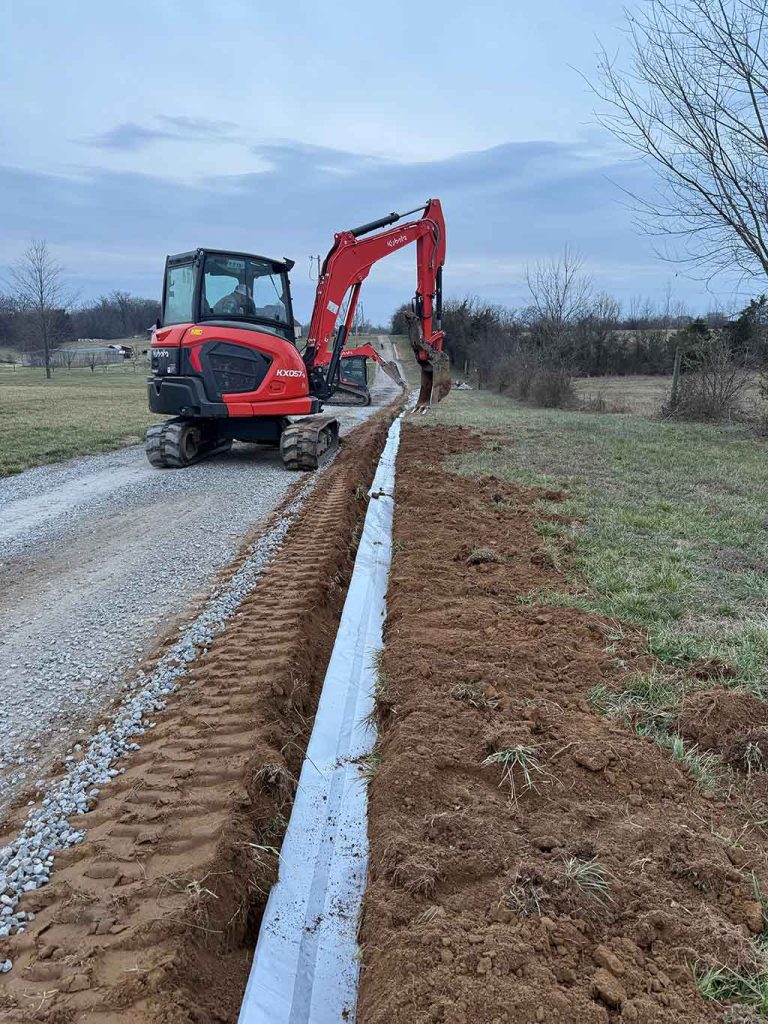 Trenching for Utilities & Drainage in Middle Tennessee